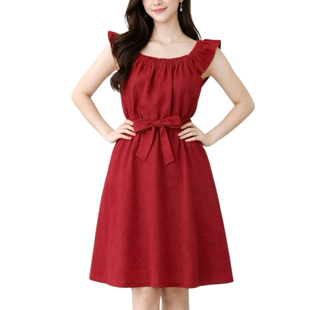 Banana Republic Midi Dress Flutter Sleeve On / Off Shoulder Pockets Size XS